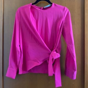 Zara magenta side tie blous